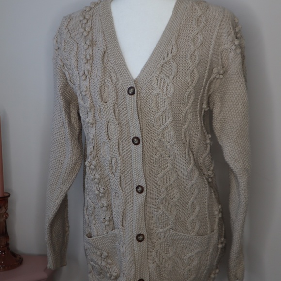 L.L. Bean Sweaters - Vintage L.L. Bean Cotton/Wool Cardigan Tan MEDIUM